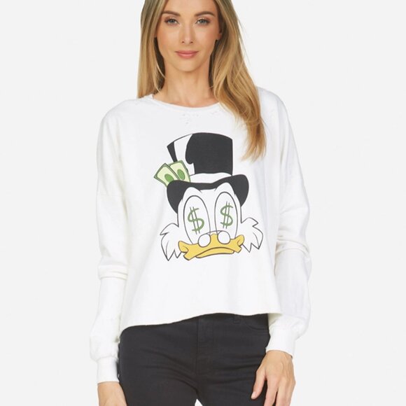 Lauren Moshi Tops - Lauren Moshi x Disney White Graphic Lee Scrooge Sweatshirt Small